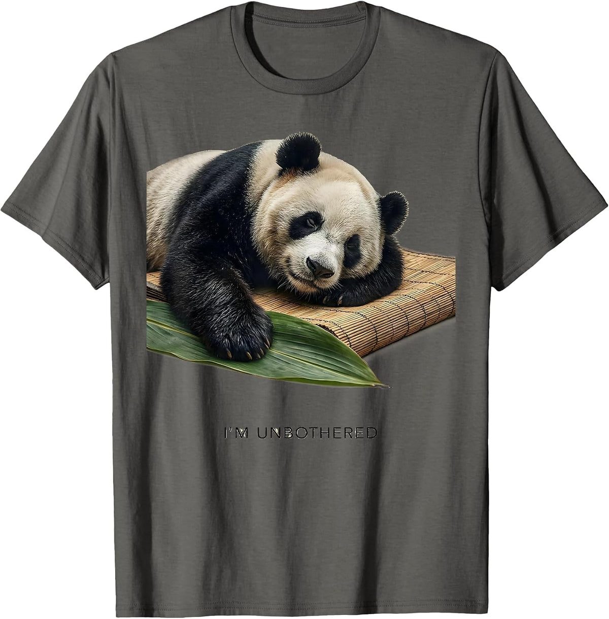 Men's I'm Unbothered Cute Panda Lover Funny Animal Humor T-Shirt - Asphalt Grey