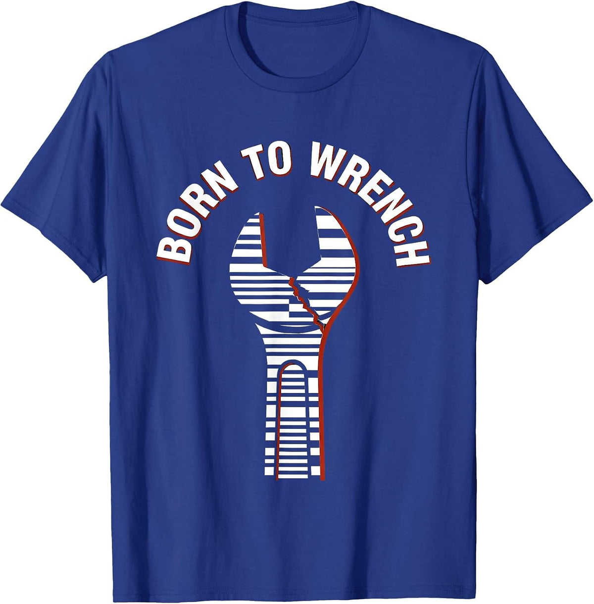 Born to Wrench Mechanic Graphic Design T-Shirt - Royal Blue