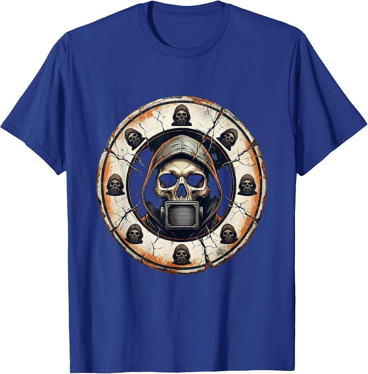 Men's Sealed Gamma Camera Detector Skull Badge Radiology Tech T-Shirt - Royal Blue