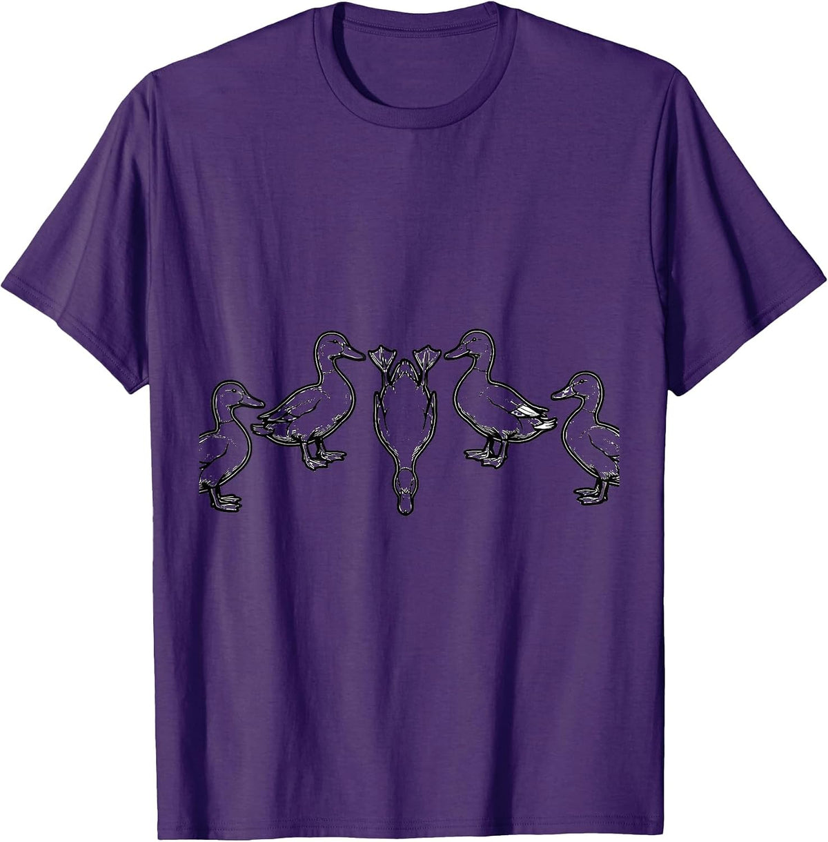 Men's Duck Line Art Funny Novelty Gift for Adults T-Shirt - Purple