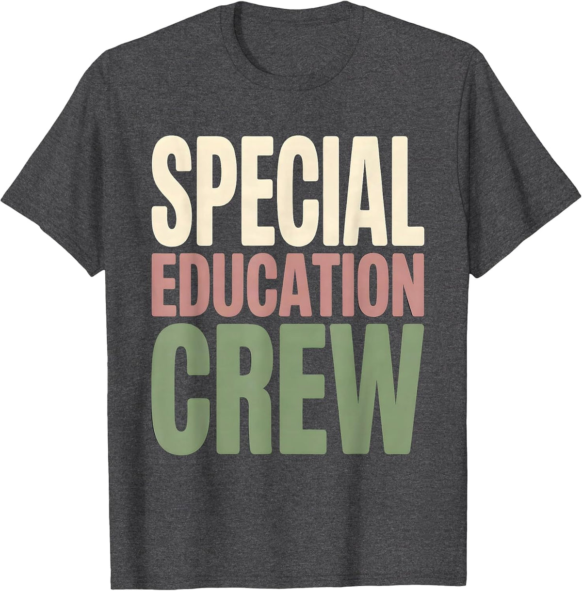 Men's Special Education Crew Funny SPED Teacher Team Pride T-Shirt - Dark Heather Grey