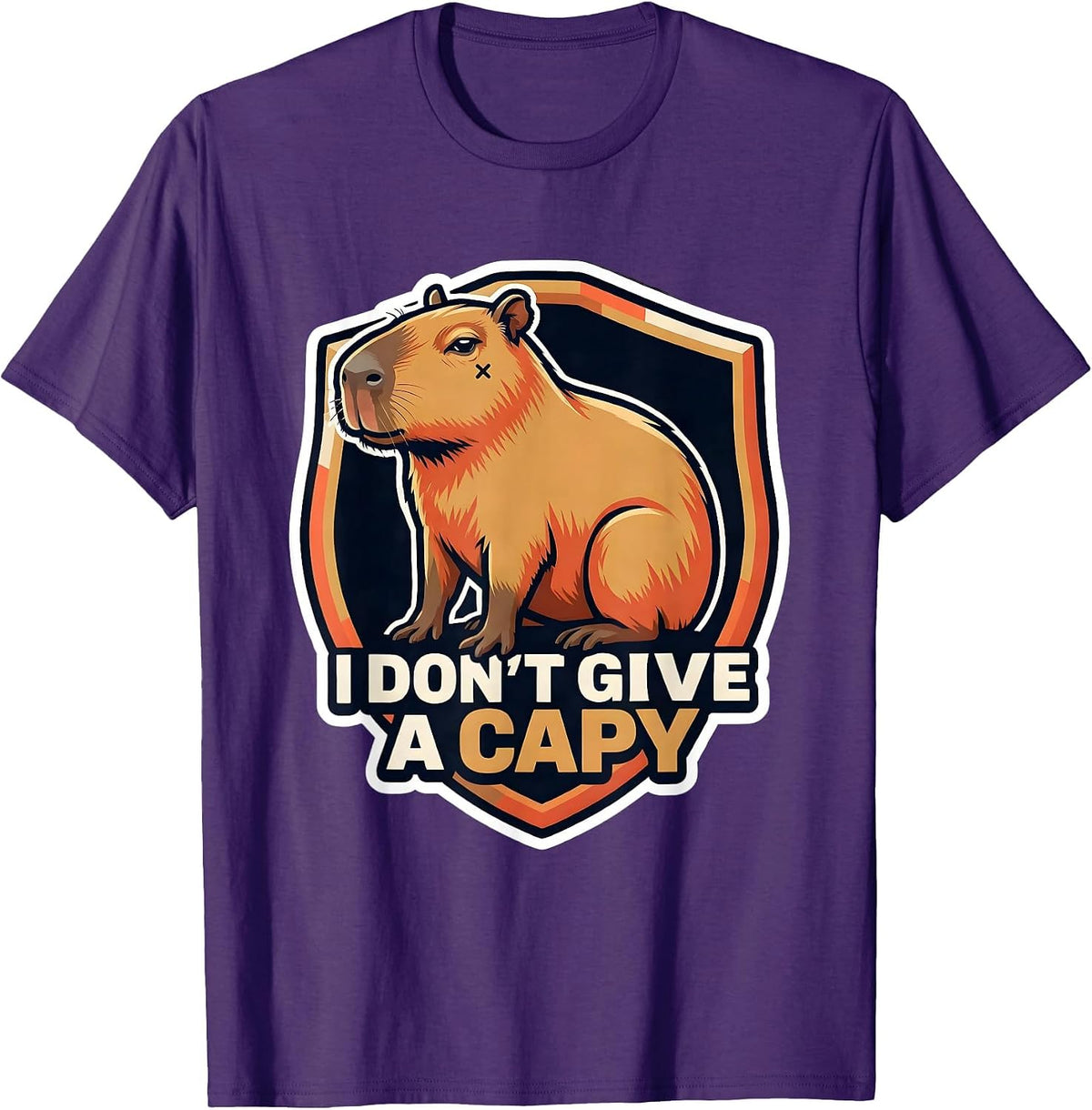 I Don't Give A Capy Funny Capybara Animal Humor Meme T-Shirt - Purple