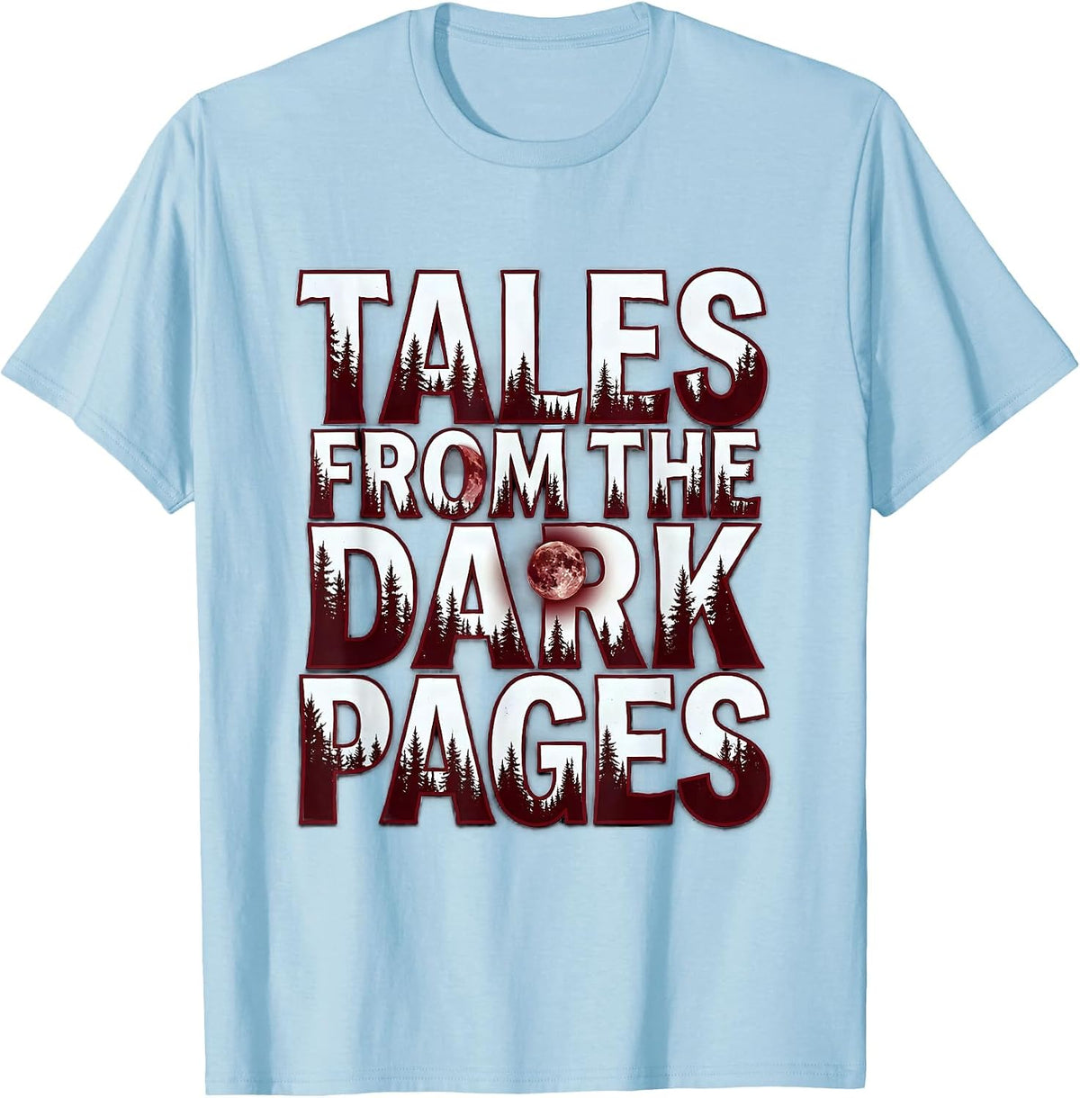 Men's Tales from the Dark Pages Halloween Raven Design T-Shirt - Baby Blue