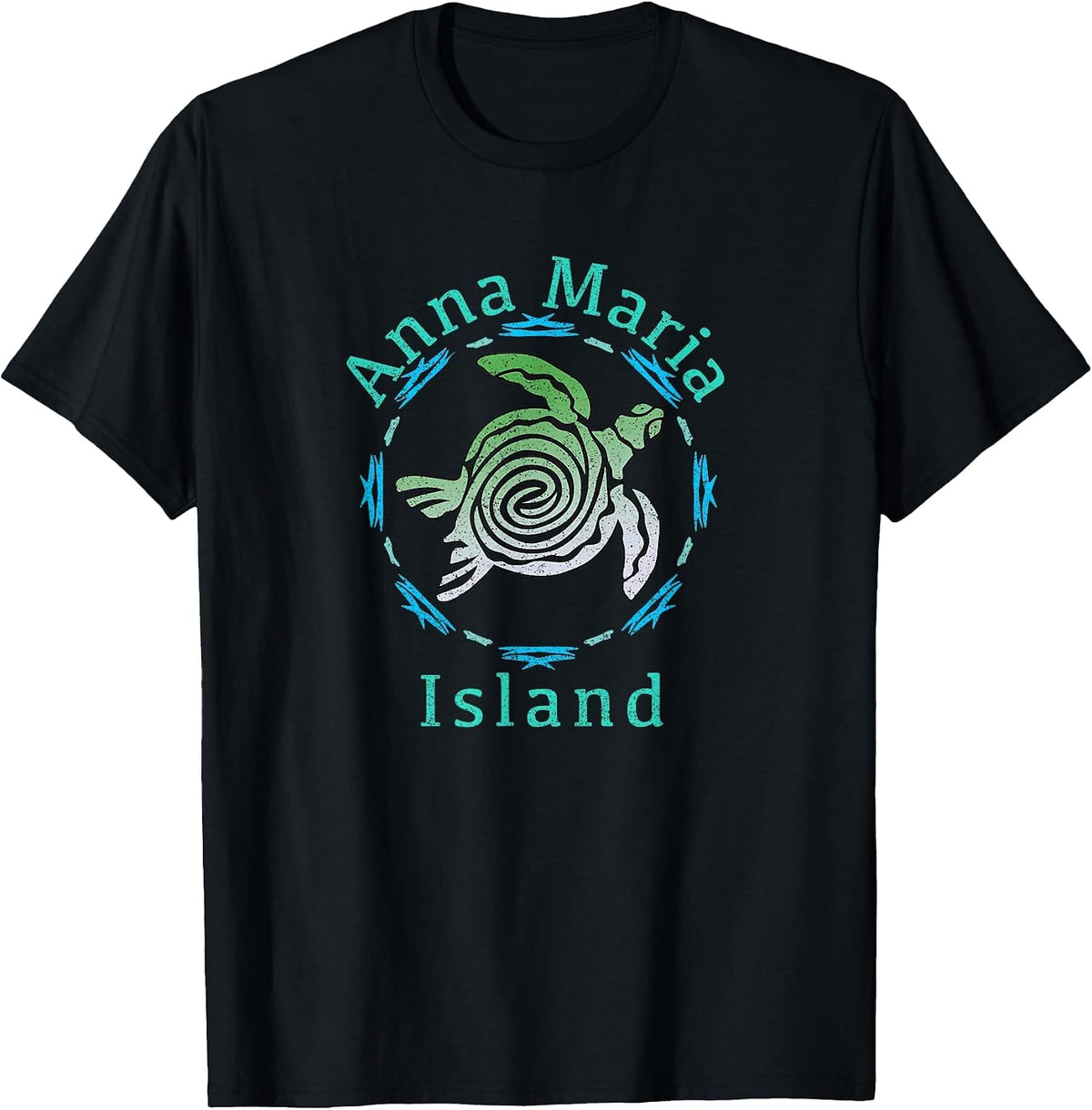 Anna Maria Island Vintage Tribal Turtle T-Shirt T-Shirt - Black