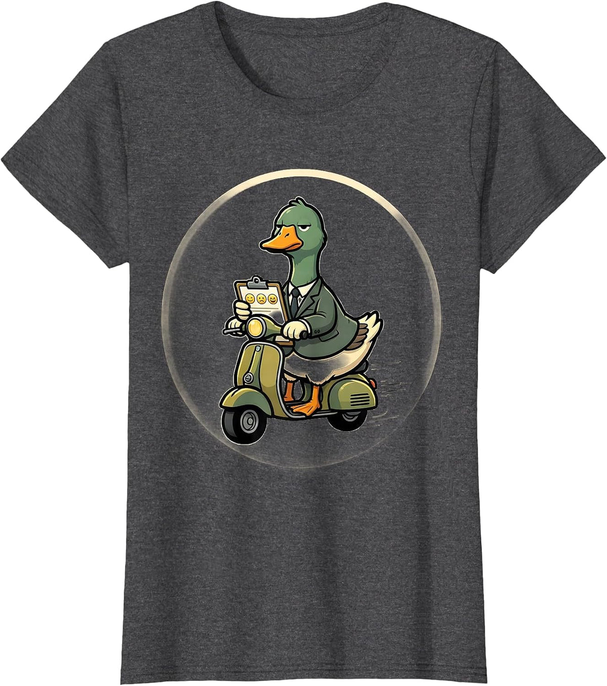Women's Off To Regulate Emotions Funny Goose Scooter ABA Therapist T-Shirt - Dark Heather Grey