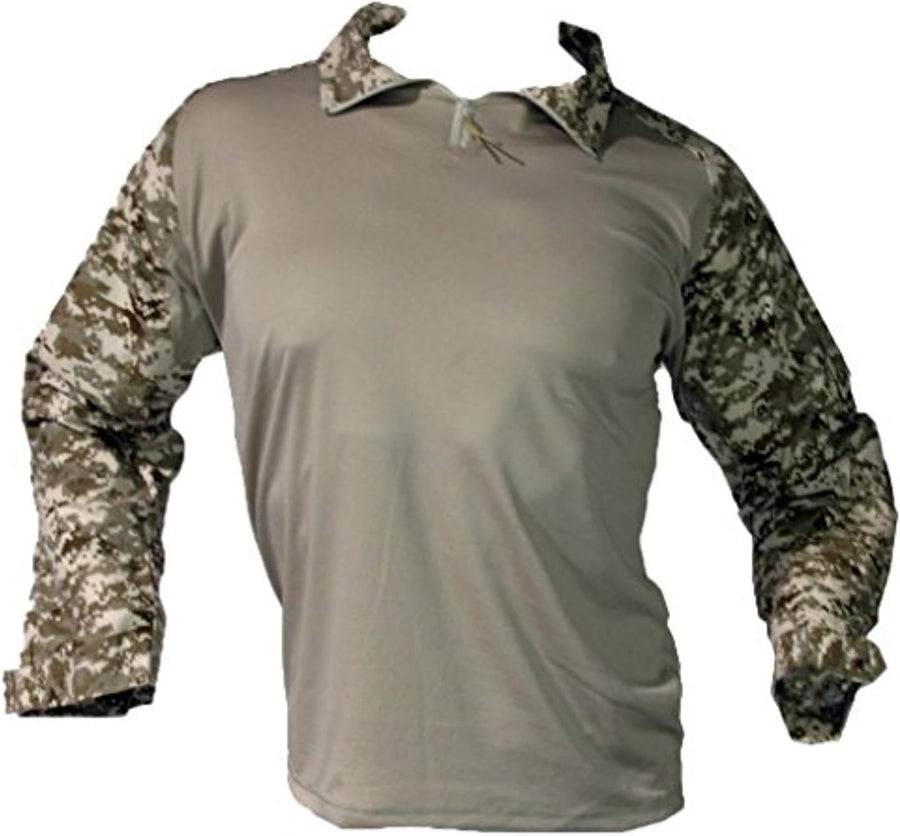 Mafoose Army Combat Shirt Airsoft Paintball T-Shirt with Removable Elbow Pads - Desert Digital
