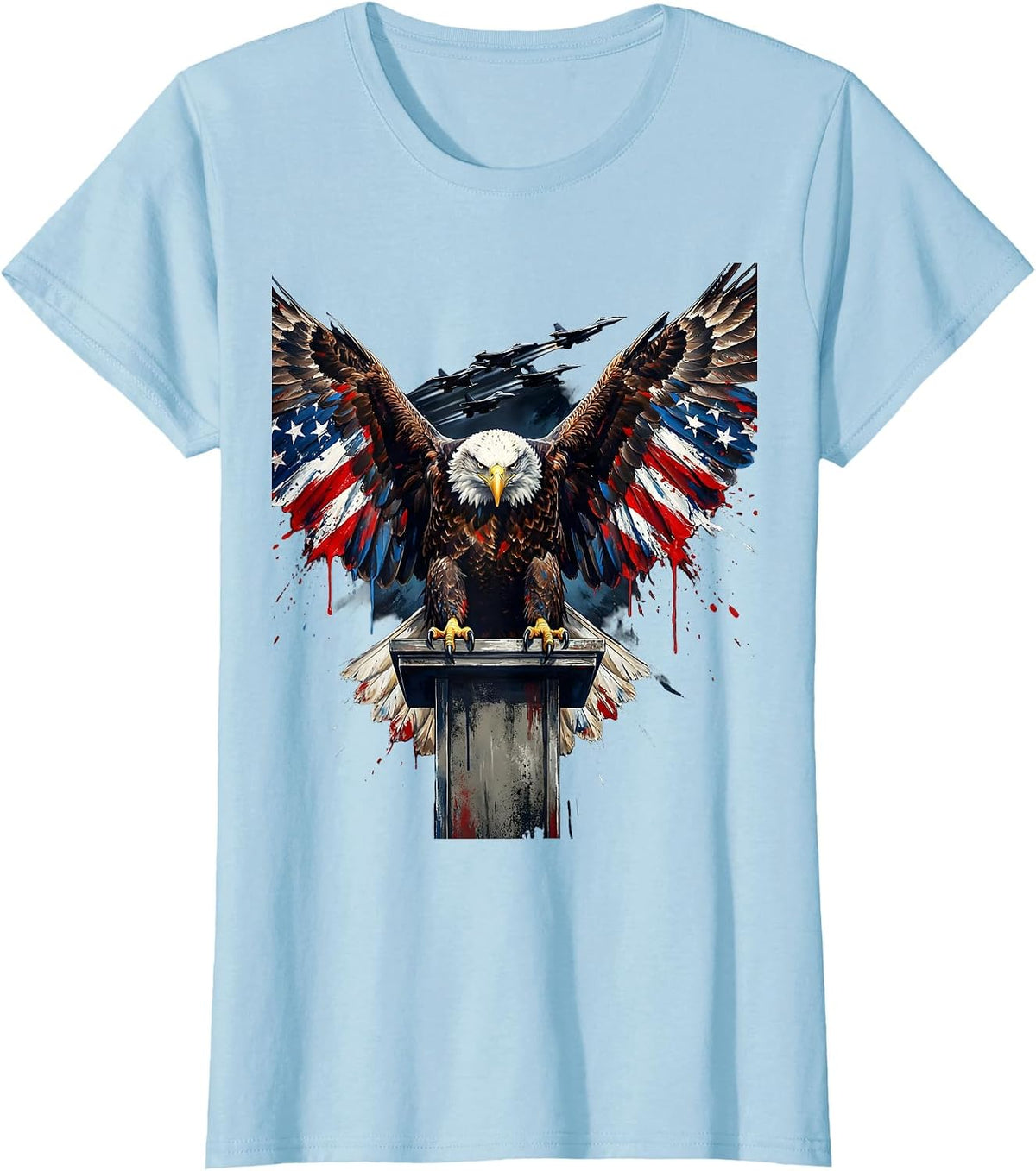Eagle Atop Presidential Podium Graphic T-Shirt - Baby Blue