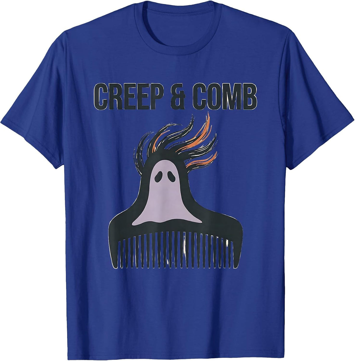 Creep & Comb Editorial Conceptual Halloween Skeleton T-Shirt - Royal Blue