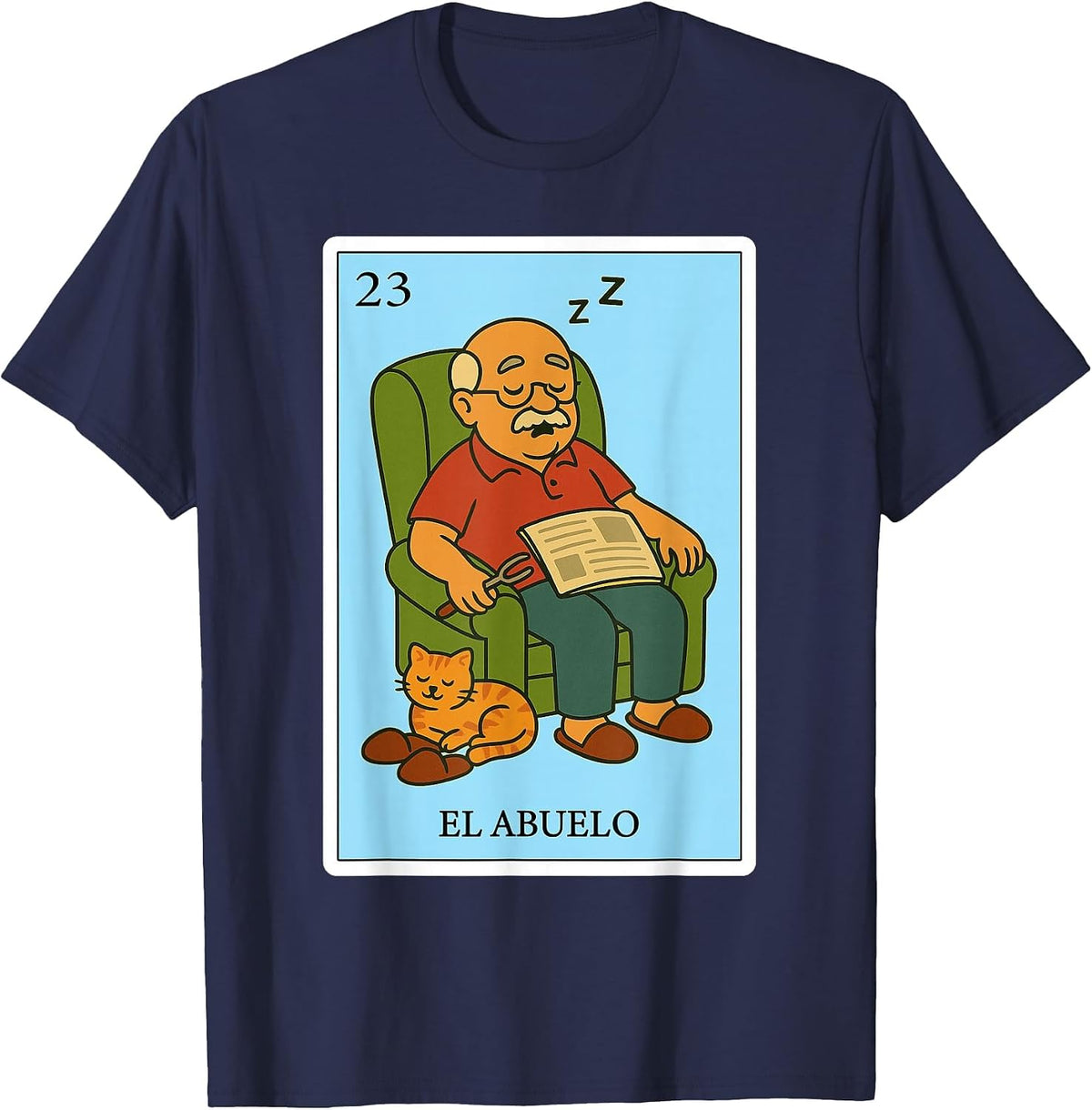 El Abuelo Dormilón | Spanish-Mexican Bingo Gifts for Abuela T-Shirt - Navy Blue
