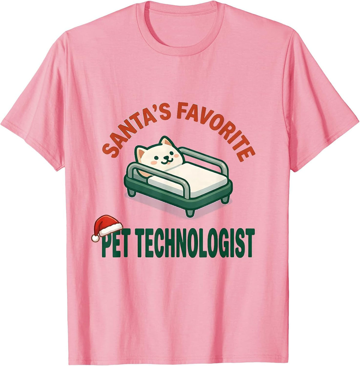 Men's Santa's Favorite PET Technologist Cute Kawaii Radiology Tech T-Shirt - Pink
