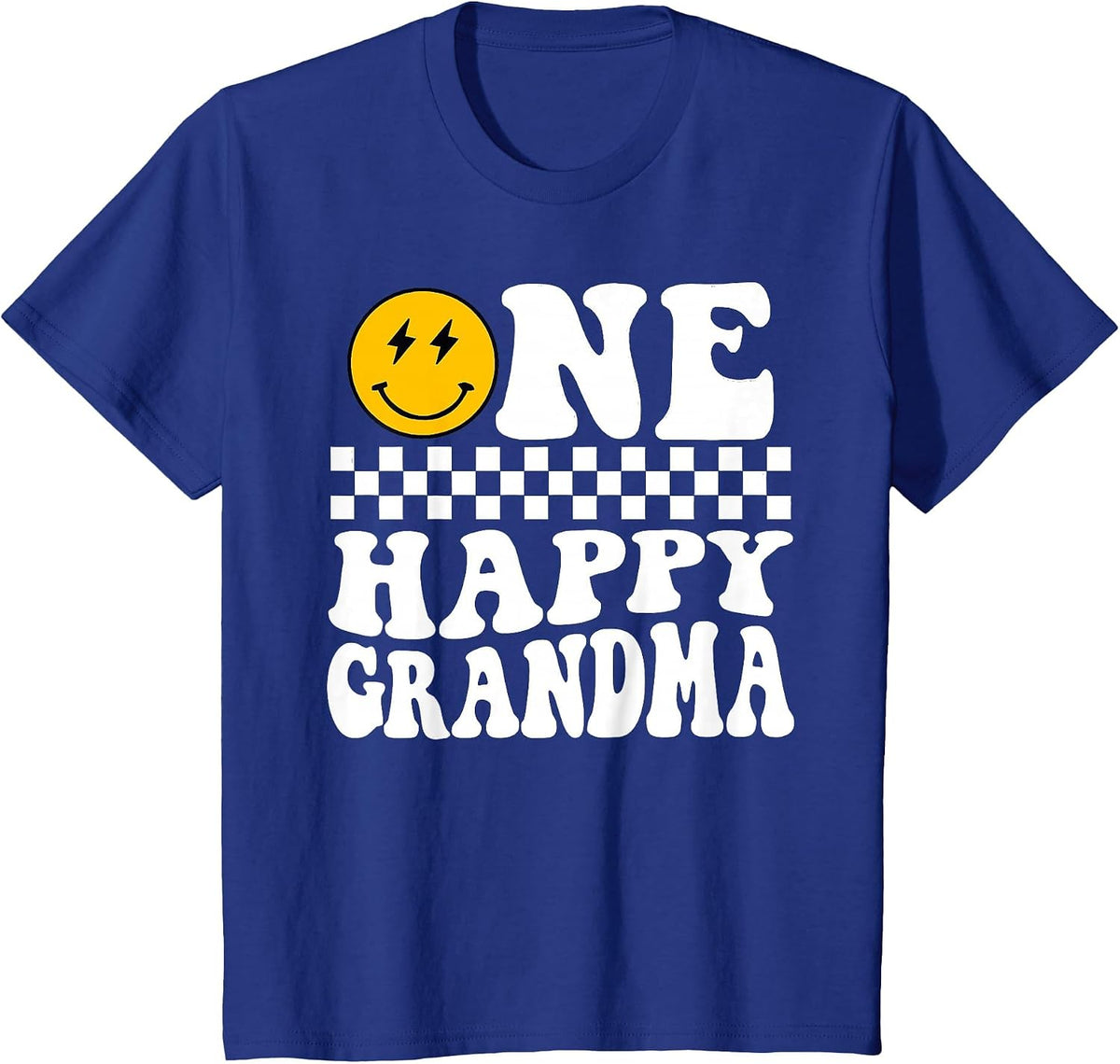 One Happy Dude 1st Birthday One Cool Grandma Family Matching T-Shirt - Royal Blue