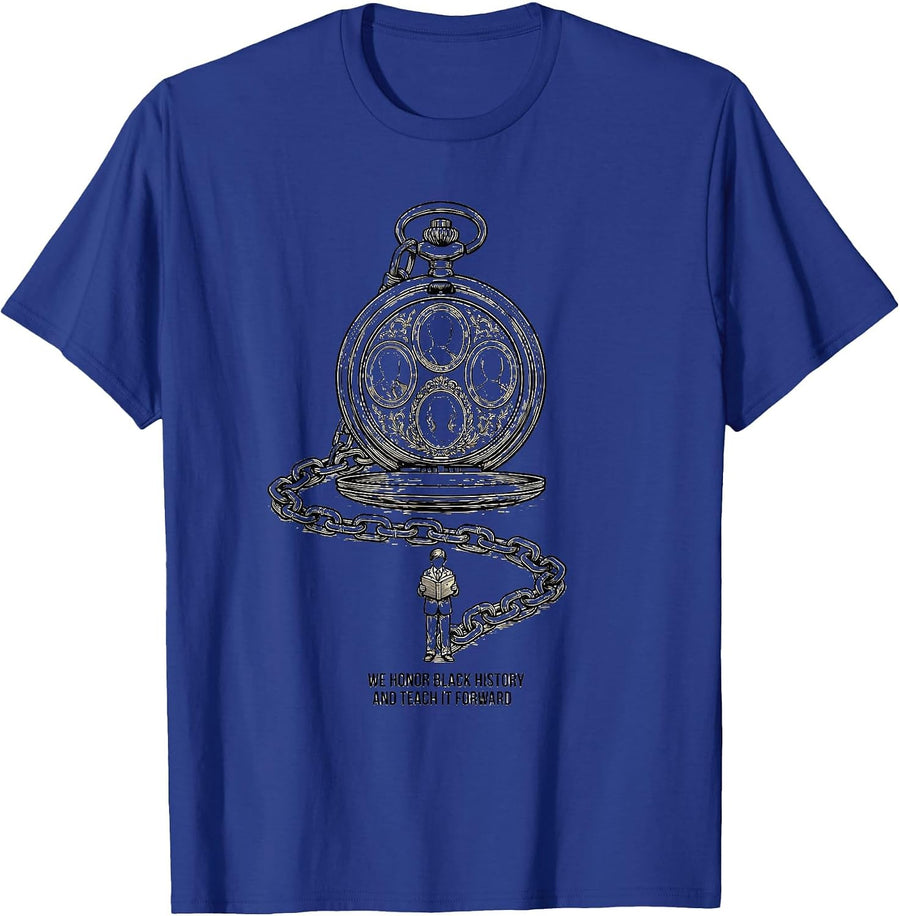 We Honor Black History And Teach It Forward Teachers T-Shirt - Royal Blue
