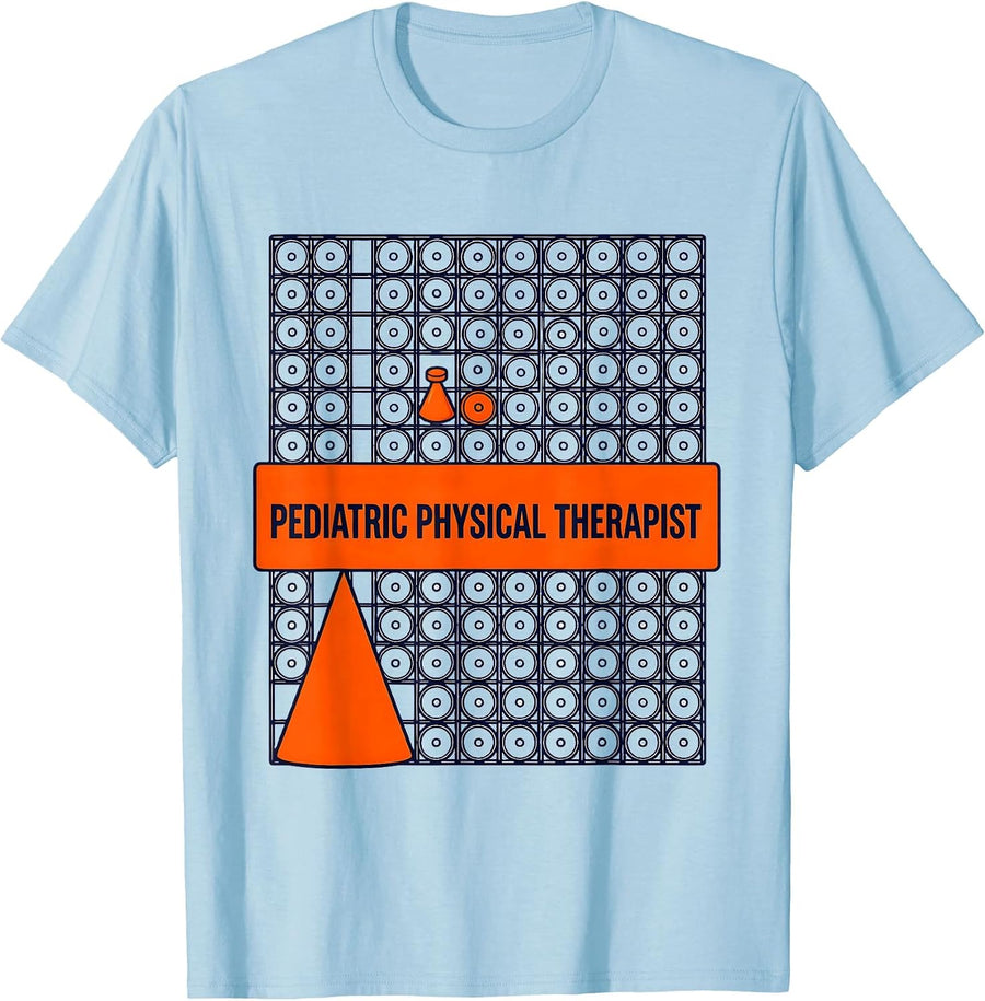 Men's Pediatric Physical Therapist Geometric OT PT Student T-Shirt - Baby Blue