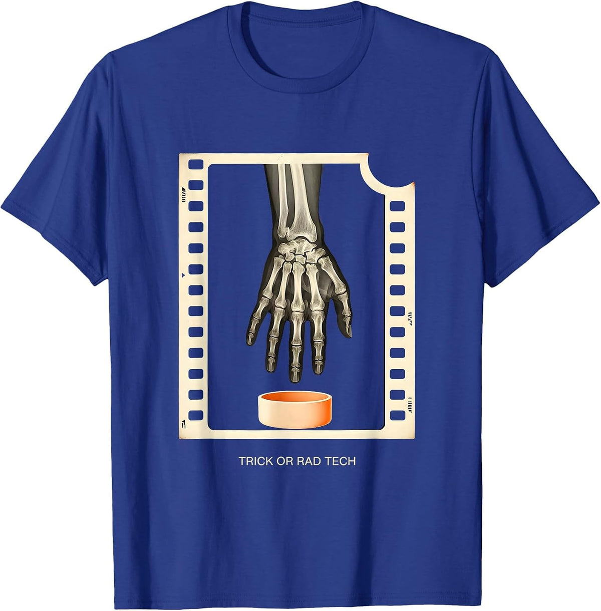 Men's Trick Or Rad Tech Funny Radiology Tech Halloween Humor T-Shirt - Royal Blue