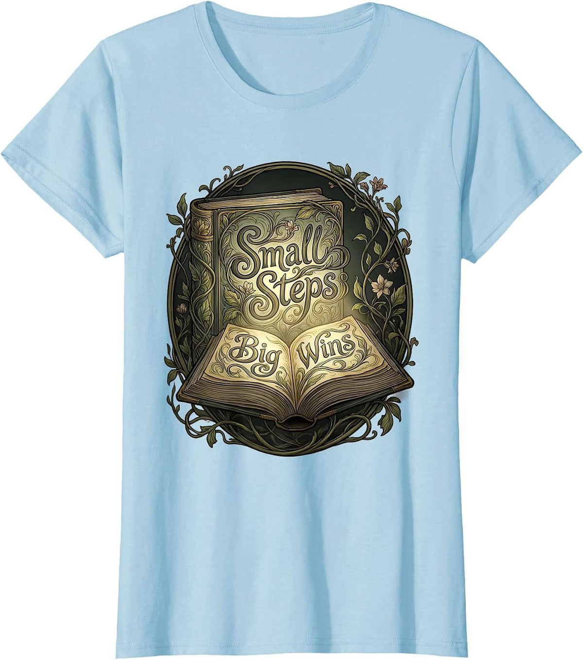 Small Steps Big Wins Special Education Design T-Shirt - Baby Blue
