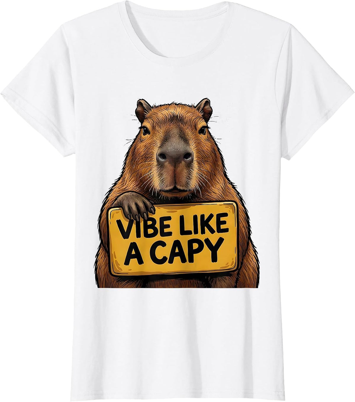 Women's Vibe Like A Capy Funny Capybara Meme Animal Humor T-Shirt - White