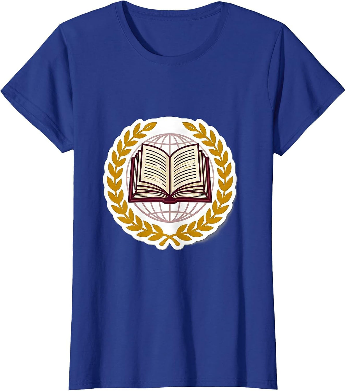 Women's Circular History Badge Teacher Classroom Sticker Style T-Shirt - Royal Blue