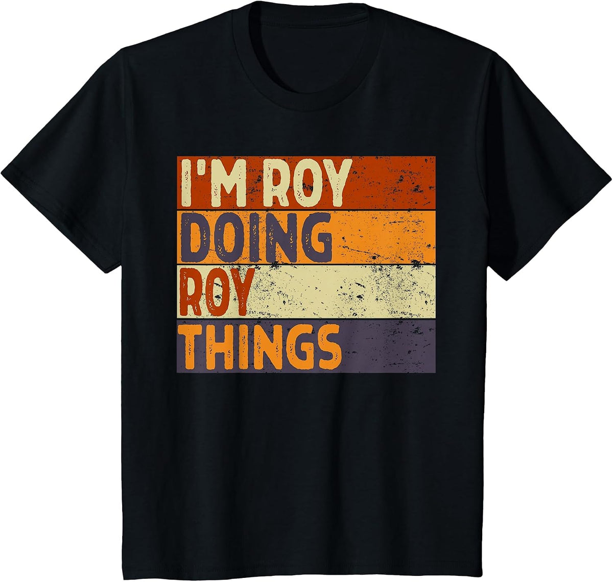 Retro I'm Roy Doing Roy Things Funny Birthday Joke T-Shirt - Black