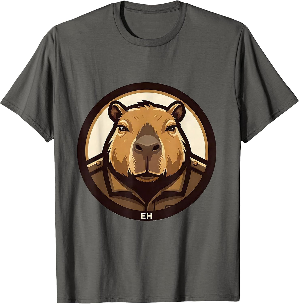 Men's Eh Funny Capybara Meme Animal Humor Youth Gamer T-Shirt - Asphalt Grey