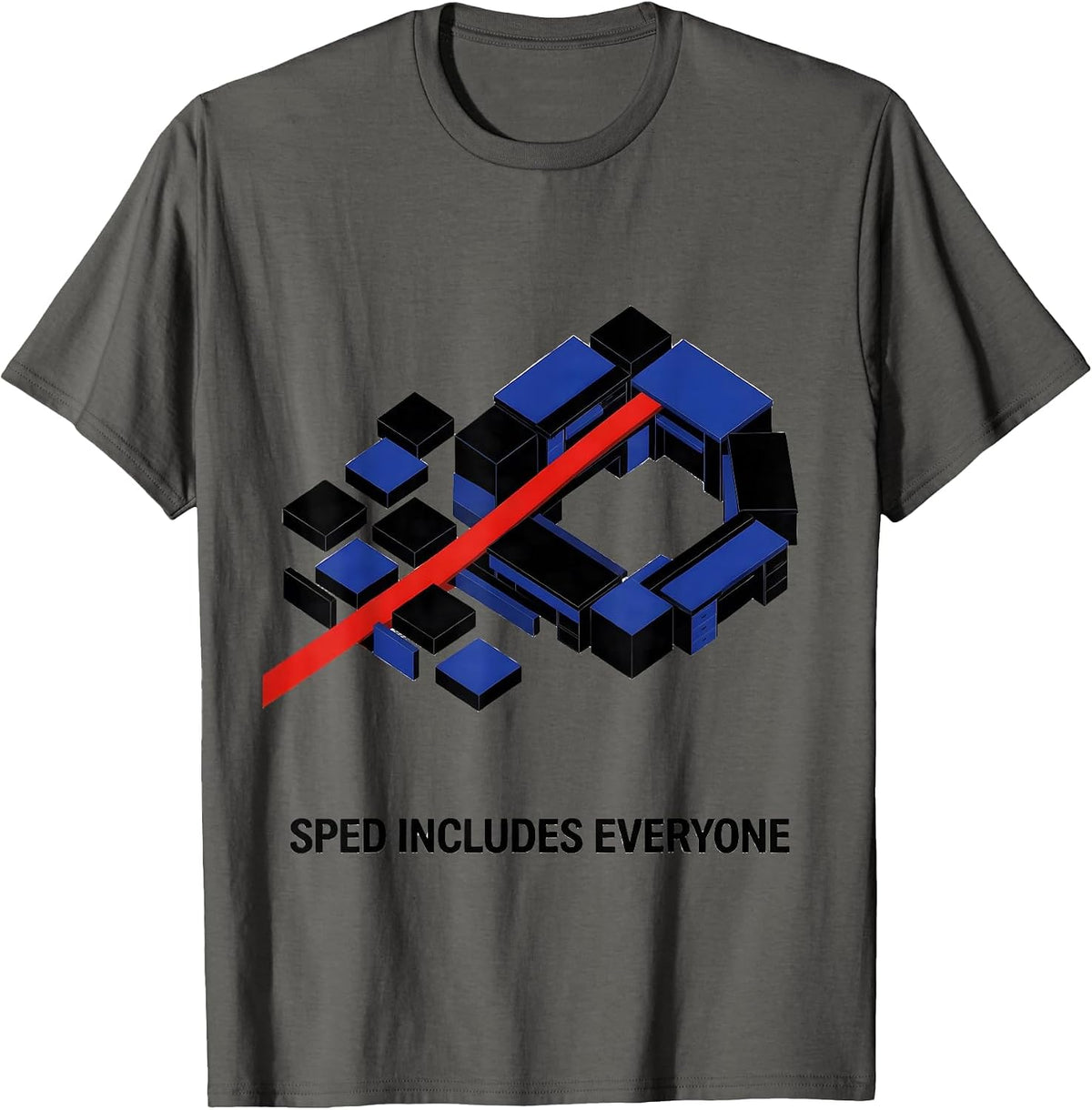 SPED Includes Everyone Special Education Teacher Autism T-Shirt - Asphalt Grey