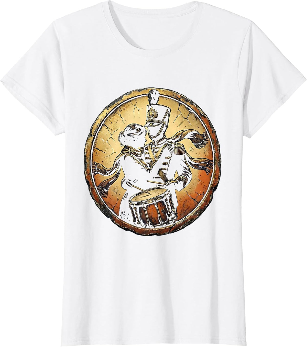 Band Mom Drum Major Scarf Wrap Graphic Tee T-Shirt - White