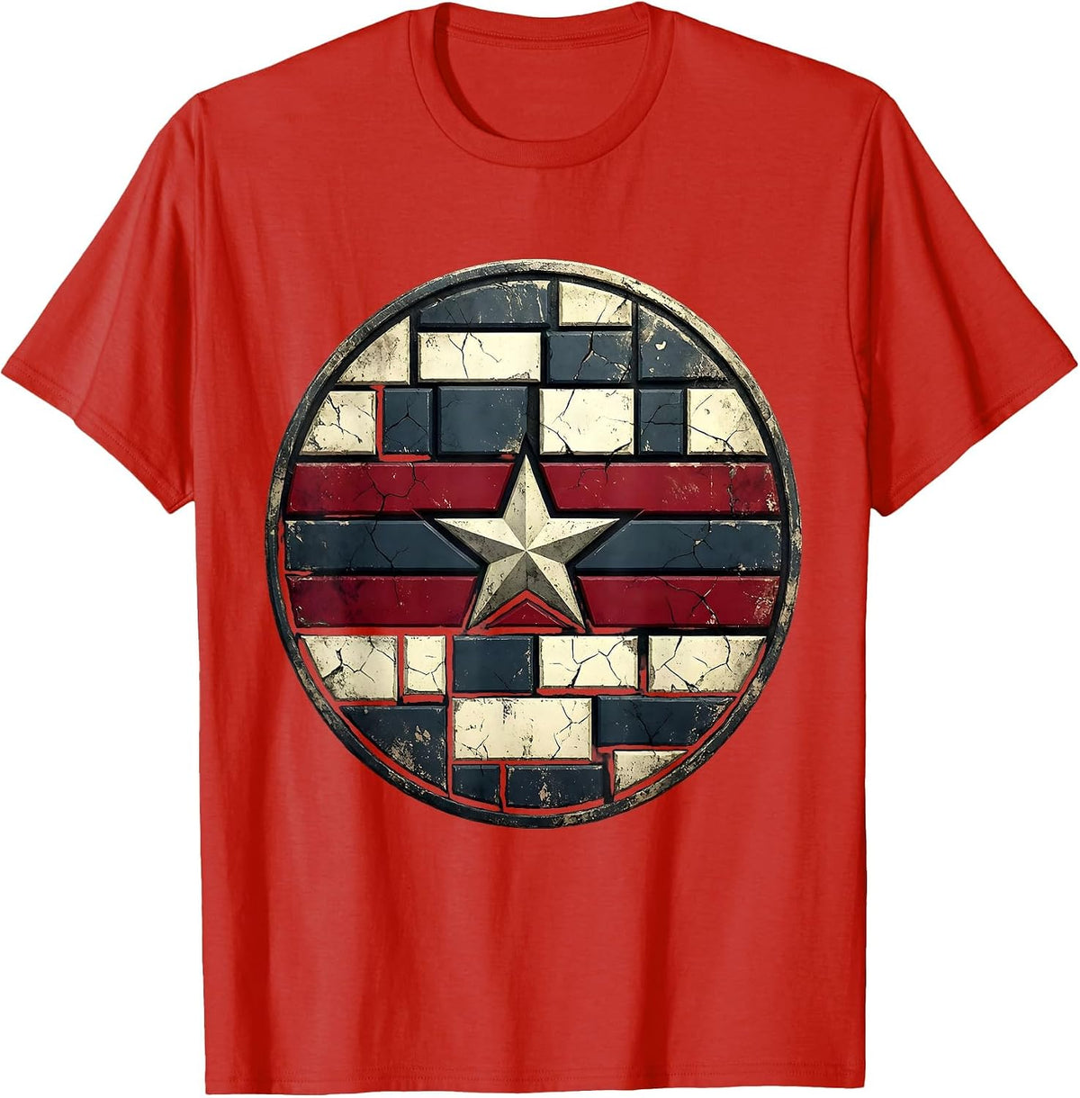 Men's Eagle Carrying Flag Toward Rising Sun Patriotic T-Shirt - Red