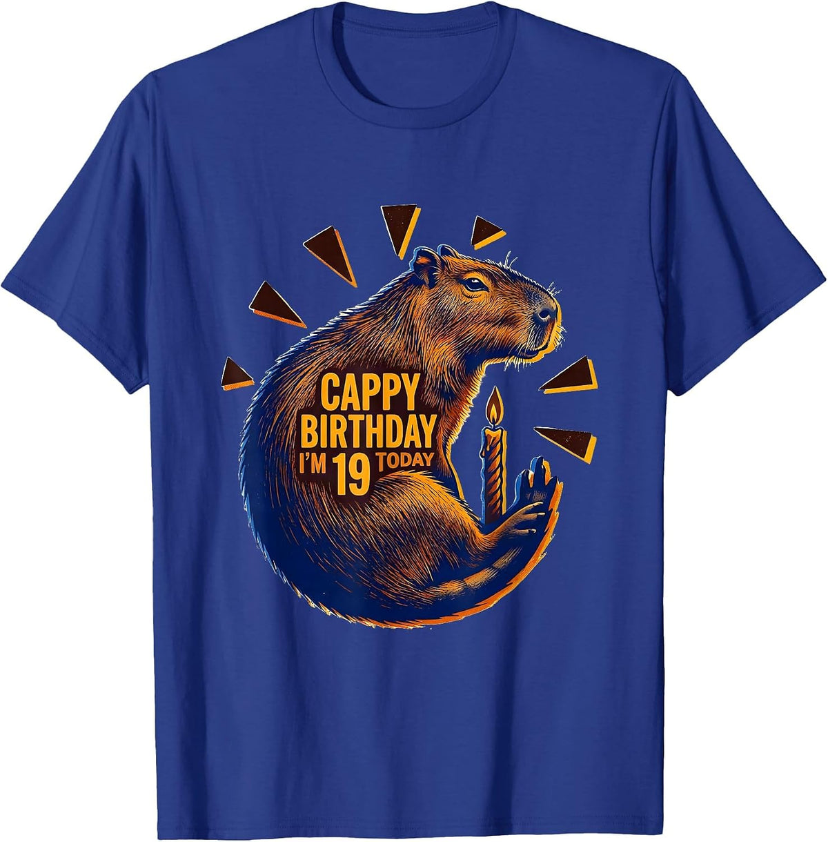 Cappy Birthday I'm 19 Today Funny Capybara Birthday Gift T-Shirt - Royal Blue