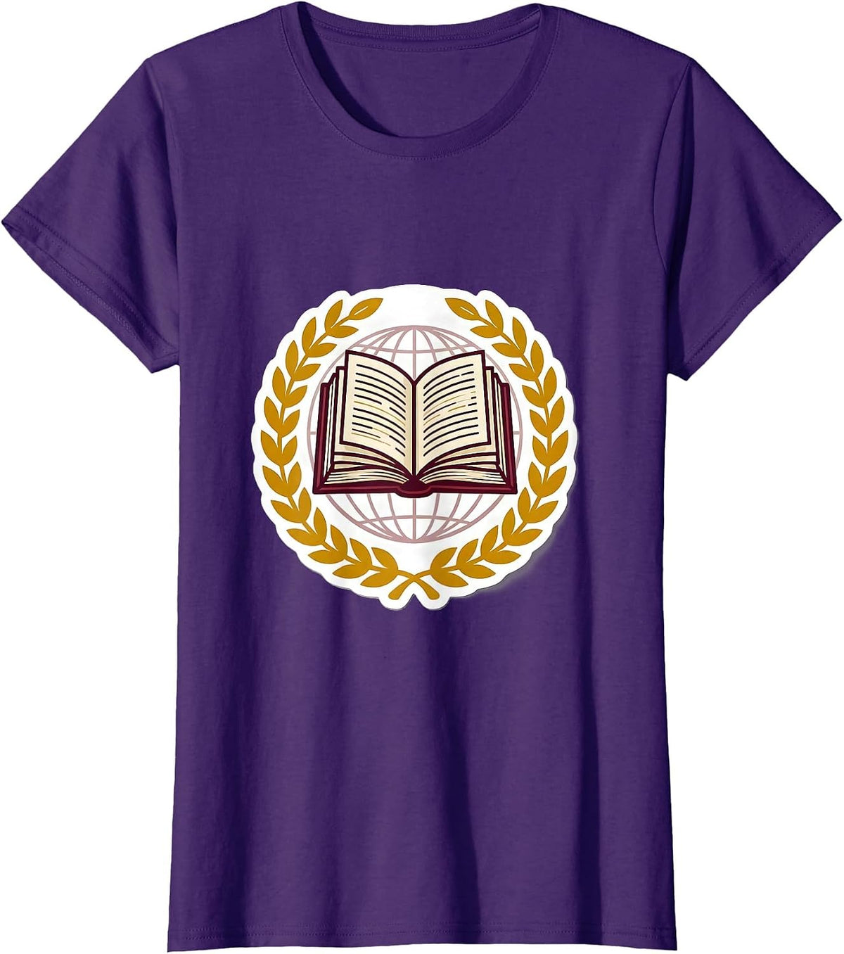 Women's Circular History Badge Teacher Classroom Sticker Style T-Shirt - Purple