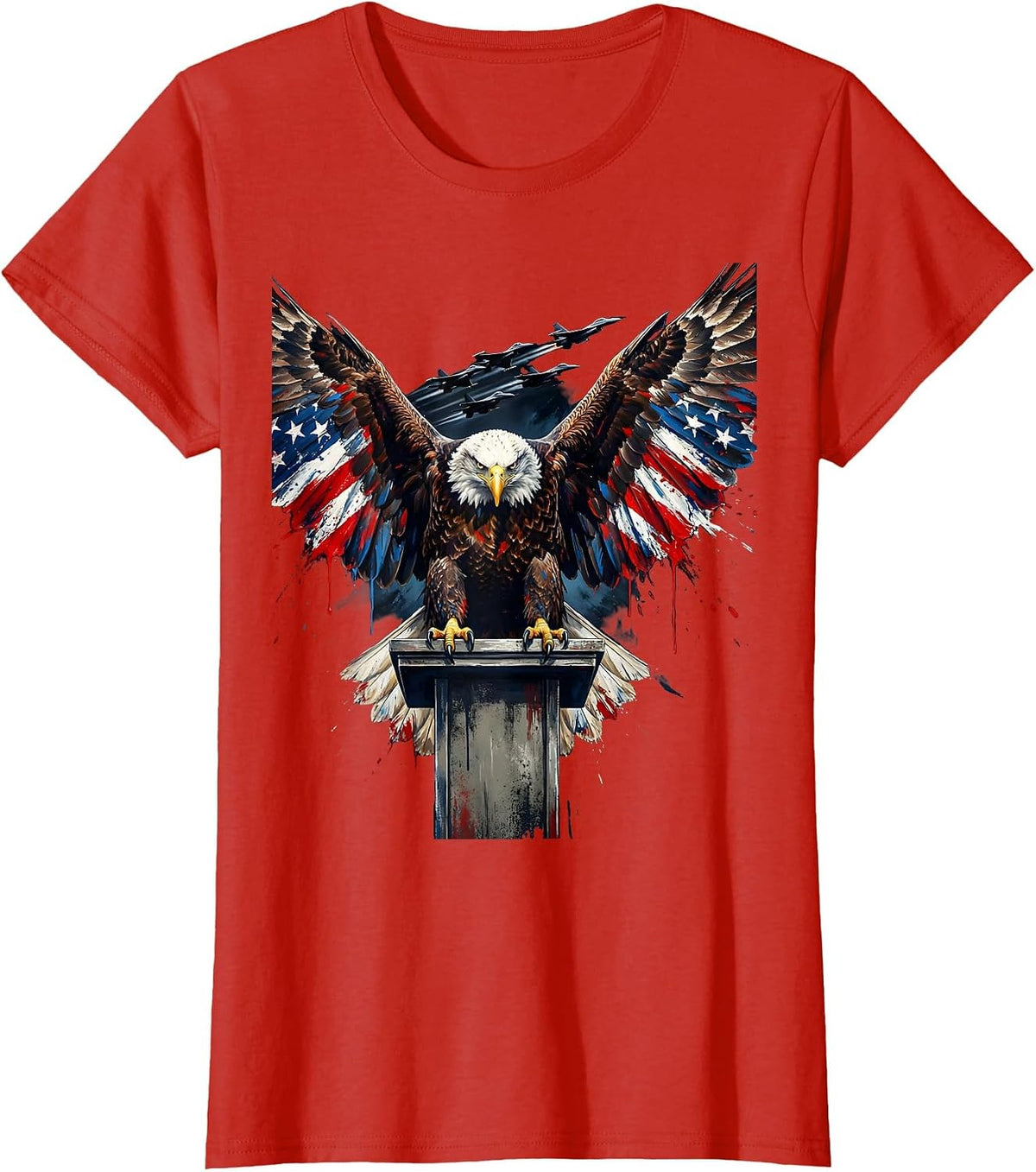 Eagle Atop Presidential Podium Graphic T-Shirt - Red