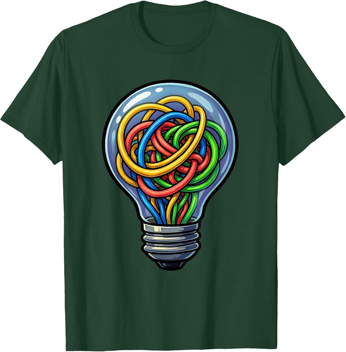 Special Education Bright Minds Lightbulb Design T-Shirt - Dark Green