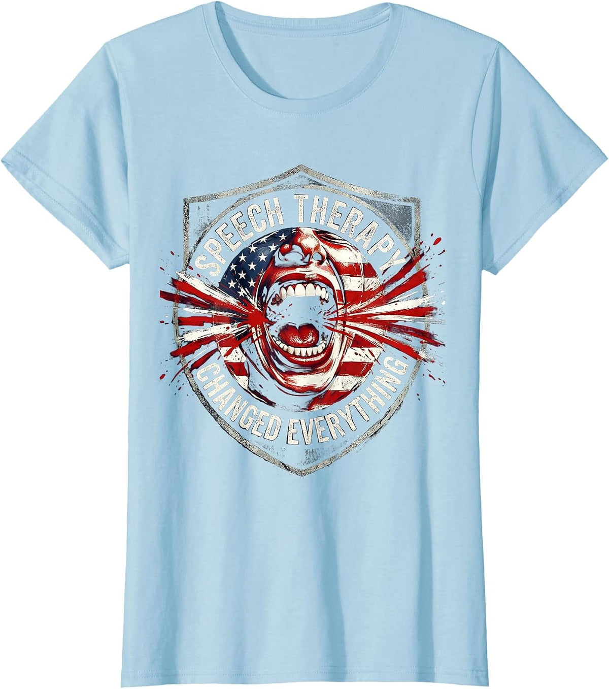 Women's Speech Therapy Changed Everything Therapist Design T-Shirt - Baby Blue