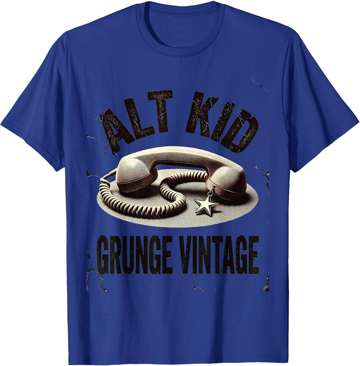 Men's Alt Kid Grunge Vintage Y2K Alt Aesthetic Graphic T-Shirt - Royal Blue