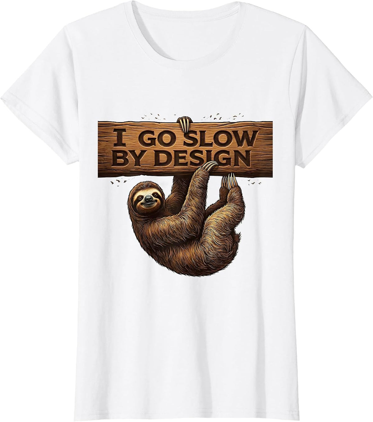 I Go Slow By Design Vintage Funny Sloth Lover Humor Gift T-Shirt - White