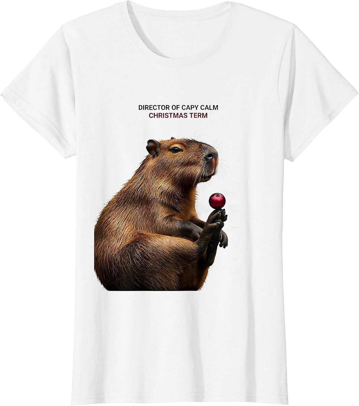 Director Of Capy Calm Christmas Term Funny Capybara Animal T-Shirt - White