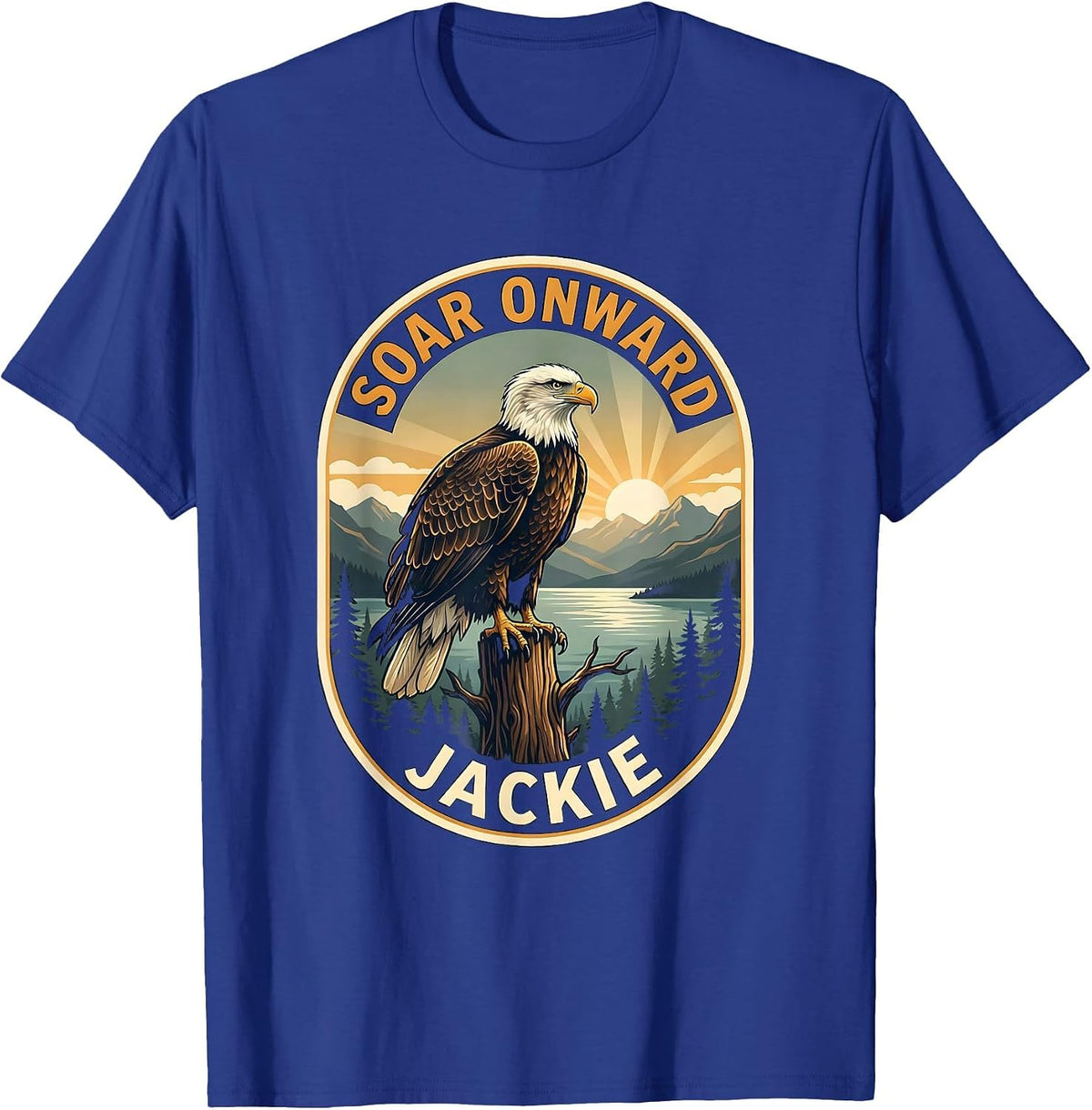 Men's Soar Onward Jackie Memorial Eagle Tribute Big Bear Lake T-Shirt - Royal Blue