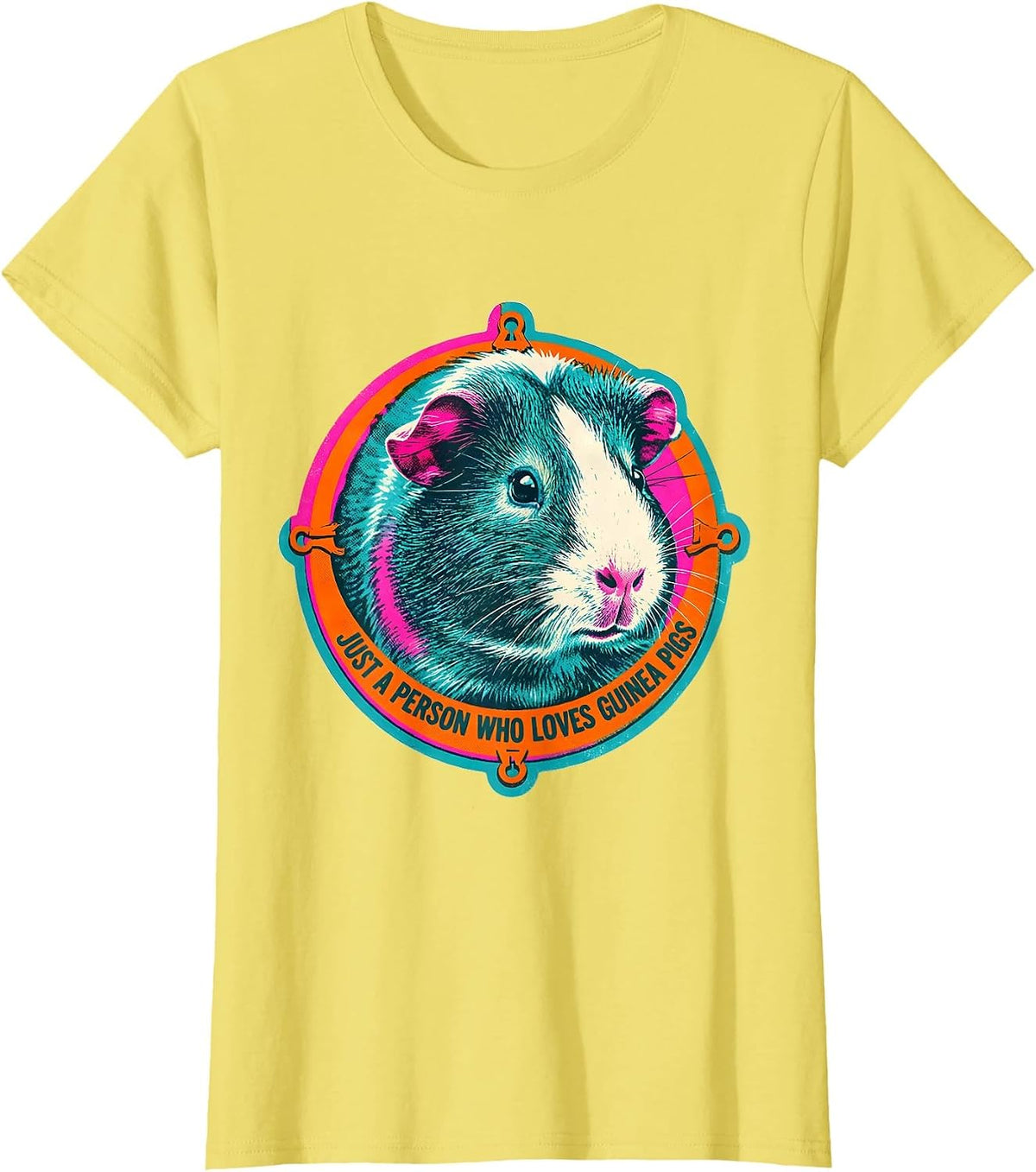 Just A Person Who Loves Guinea Pigs Funny Guinea Pig Lover T-Shirt - Lemon Yellow