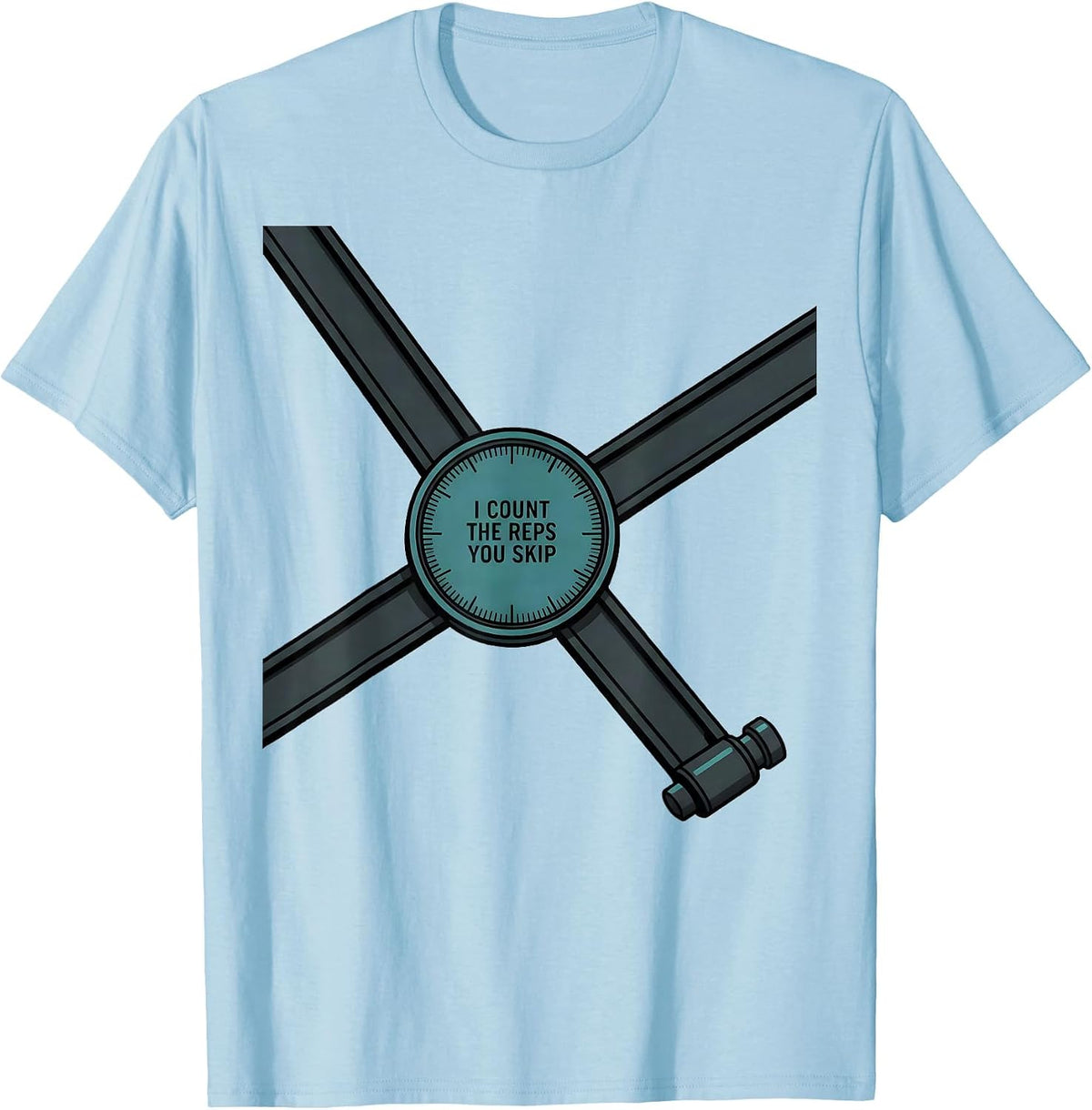 Men's I Count The Reps You Skip Funny Physical Therapist PT Humor T-Shirt - Baby Blue