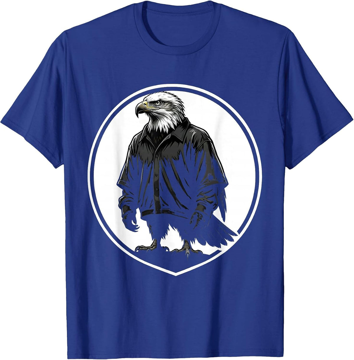 Bold Eagle Oversized Jersey Graphic Tee T-Shirt - Royal Blue