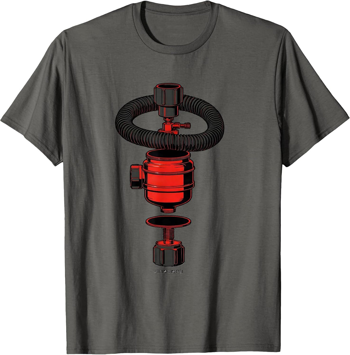 I Think In PSI Funny Scuba Diver Humor T-Shirt - Asphalt Grey