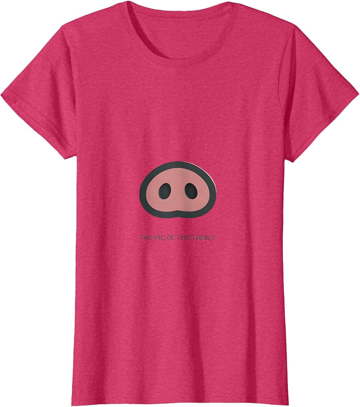 Women's The Pig Of This Family Funny Pig Lover Novelty Humor T-Shirt - Red Heather
