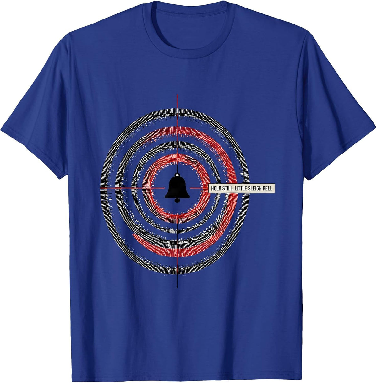 Hold Still Little Sleigh Bell Geometric Radiology Tech T-Shirt - Royal Blue