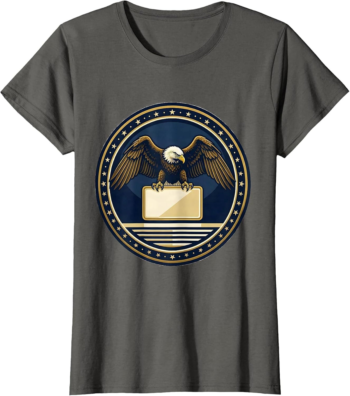 Women's Sealed Eagle Anniversary Badge Patriotic 250th Celebration T-Shirt - Asphalt Grey