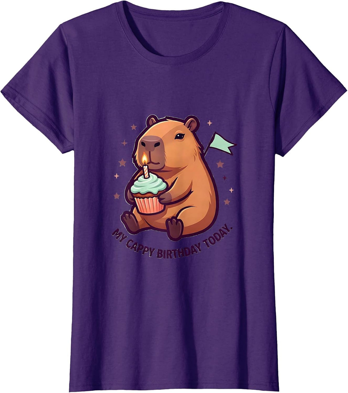 Women's My Cappy Birthday Today Kawaii Capybara Birthday Gift T-Shirt - Purple