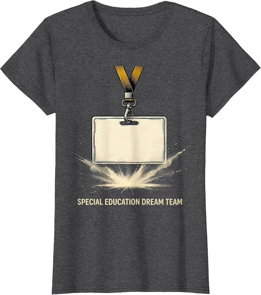 Women's Special Education Dream Team Bold Teacher Team Spirit T-Shirt - Dark Heather Grey
