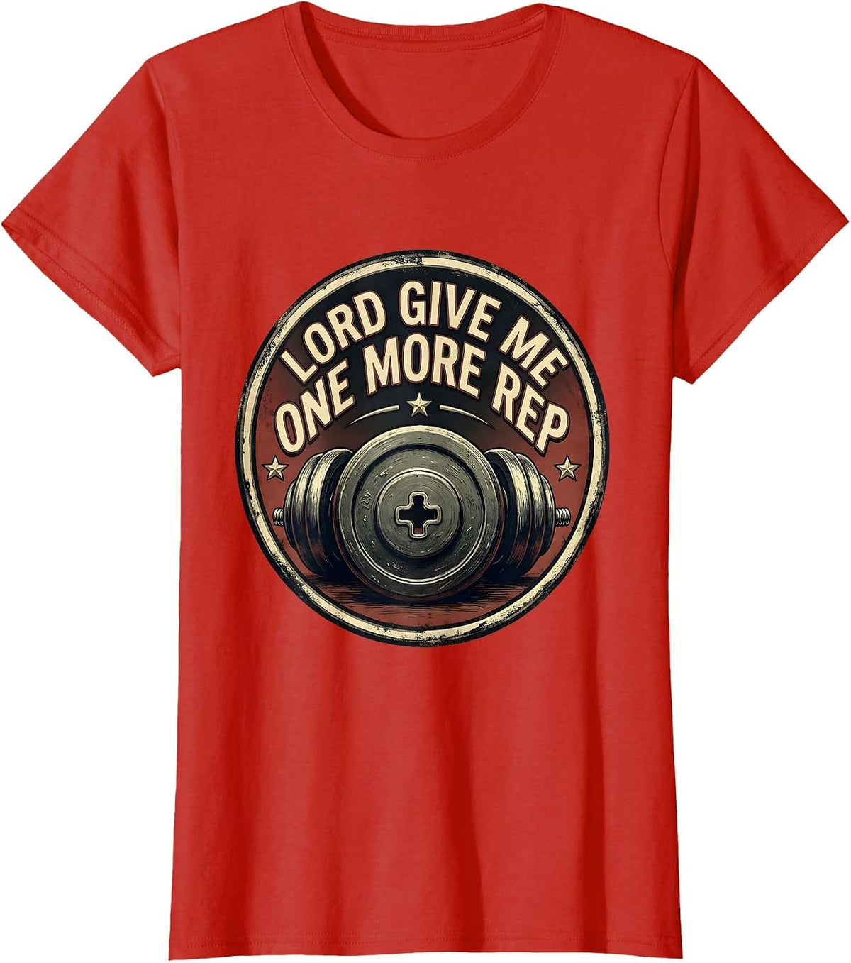 Lord, Give Me One More Rep Vintage Christian Gym T-Shirt - Red