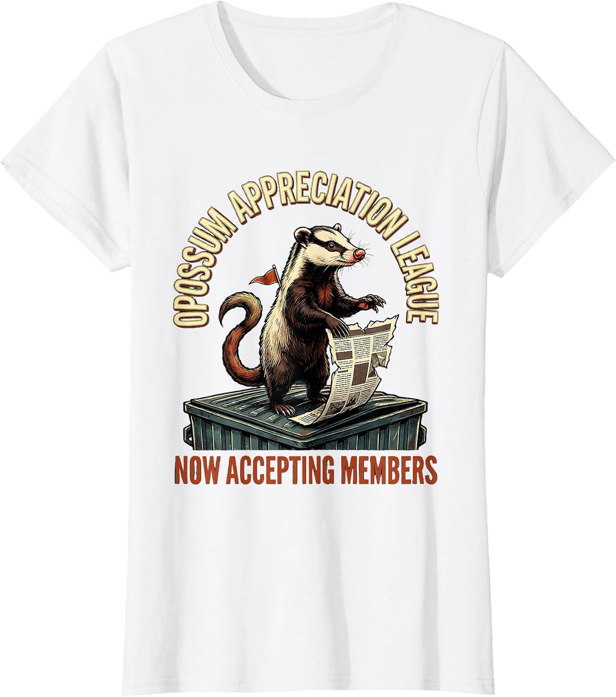 Opossum Appreciation League — Now Accepting Members Funny T-Shirt - White