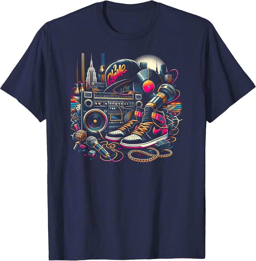Hiphop Vibe | Cool Graphic Tee | Men Women S - 6XL Graphic T-Shirt - Navy Blue
