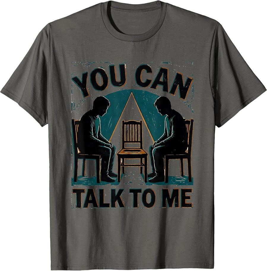 You Can Talk To Me Funny School Counselor Camp Counselor T-Shirt - Asphalt Grey