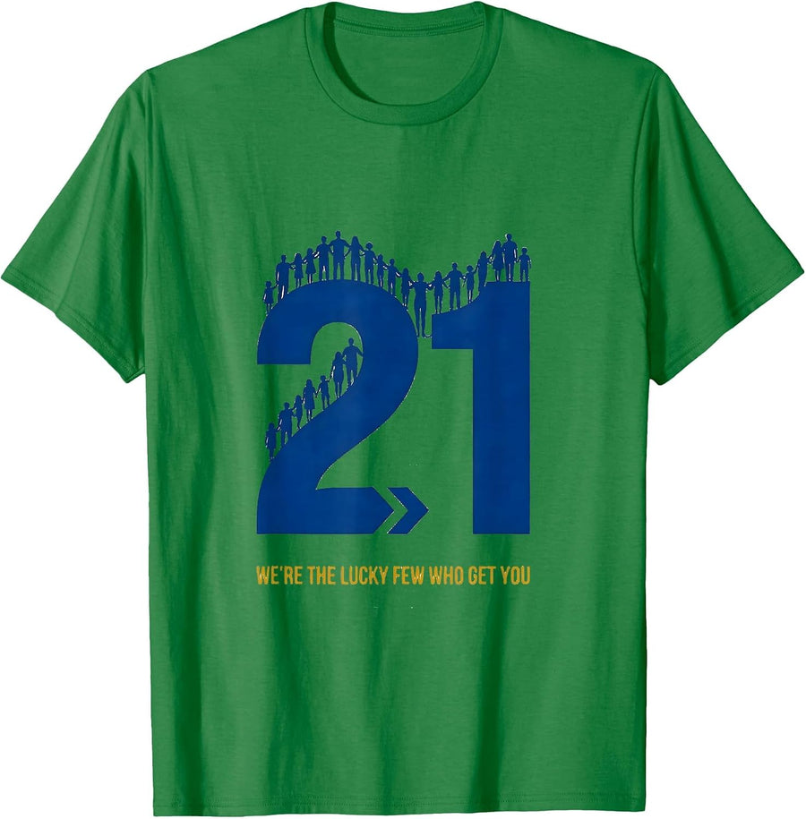 Men's We're The Lucky Few Who Get You Family Down Syndrome T-Shirt - Kelly Green