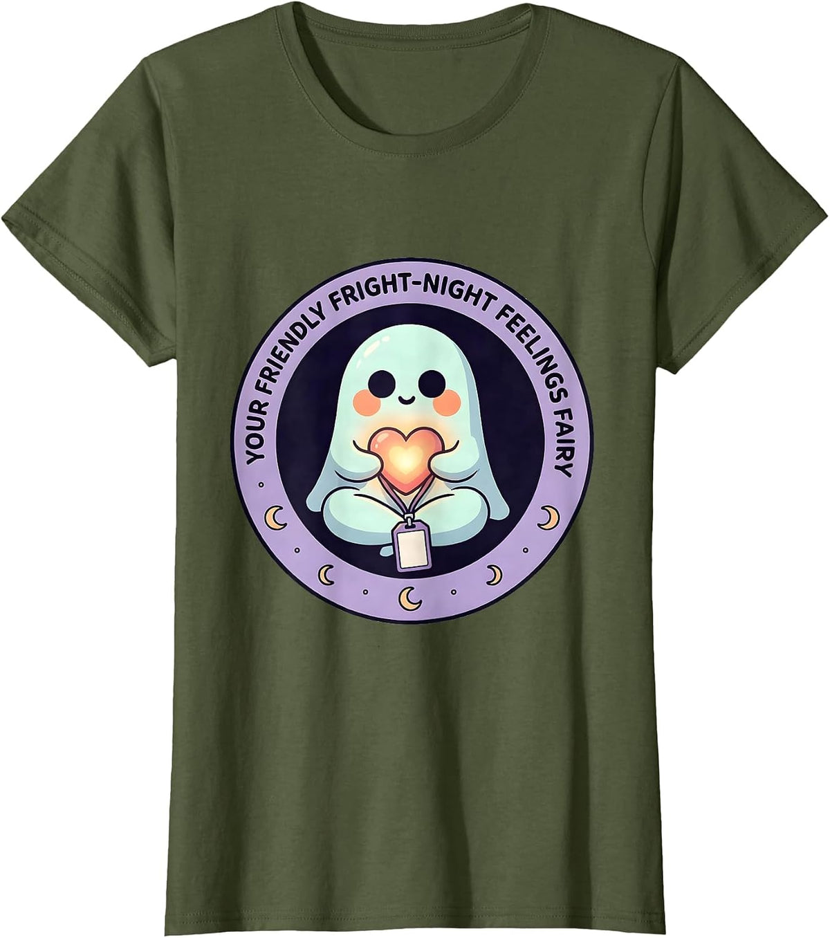 Women's Your Friendly Fright-Night Feelings Fairy Halloween T-Shirt - Olive Green